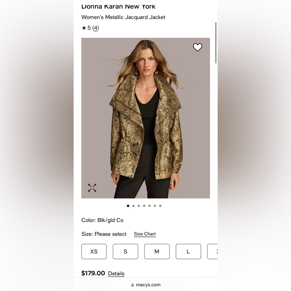 DONNA KARAN GOLD JACKET